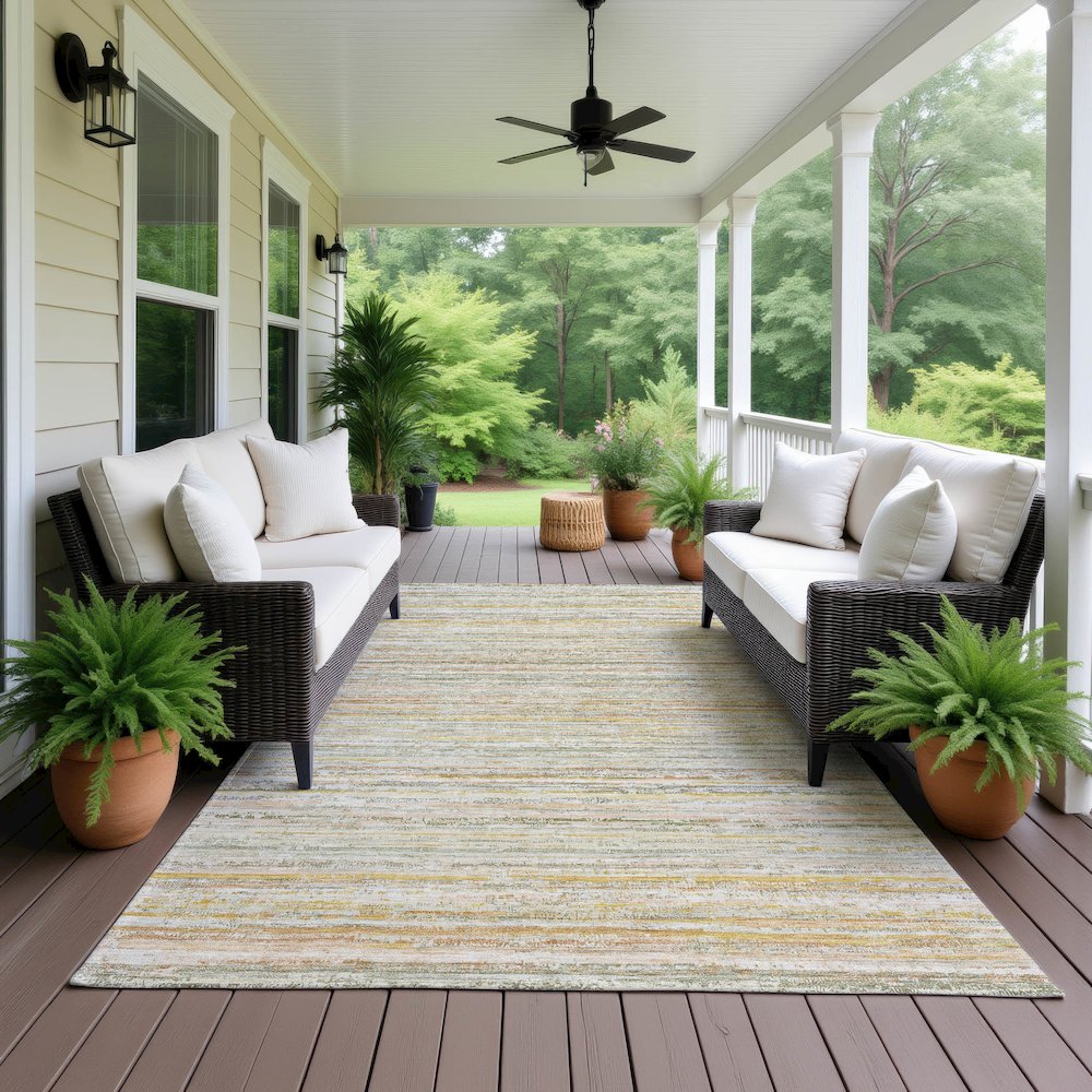 Luxury Washable Indoor/Outdoor Kochi Sage 10' x 14' Rug