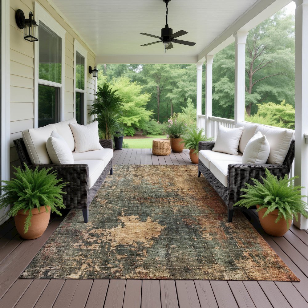 Indoor/Outdoor Nouveau Sage 10' x 14' Rug