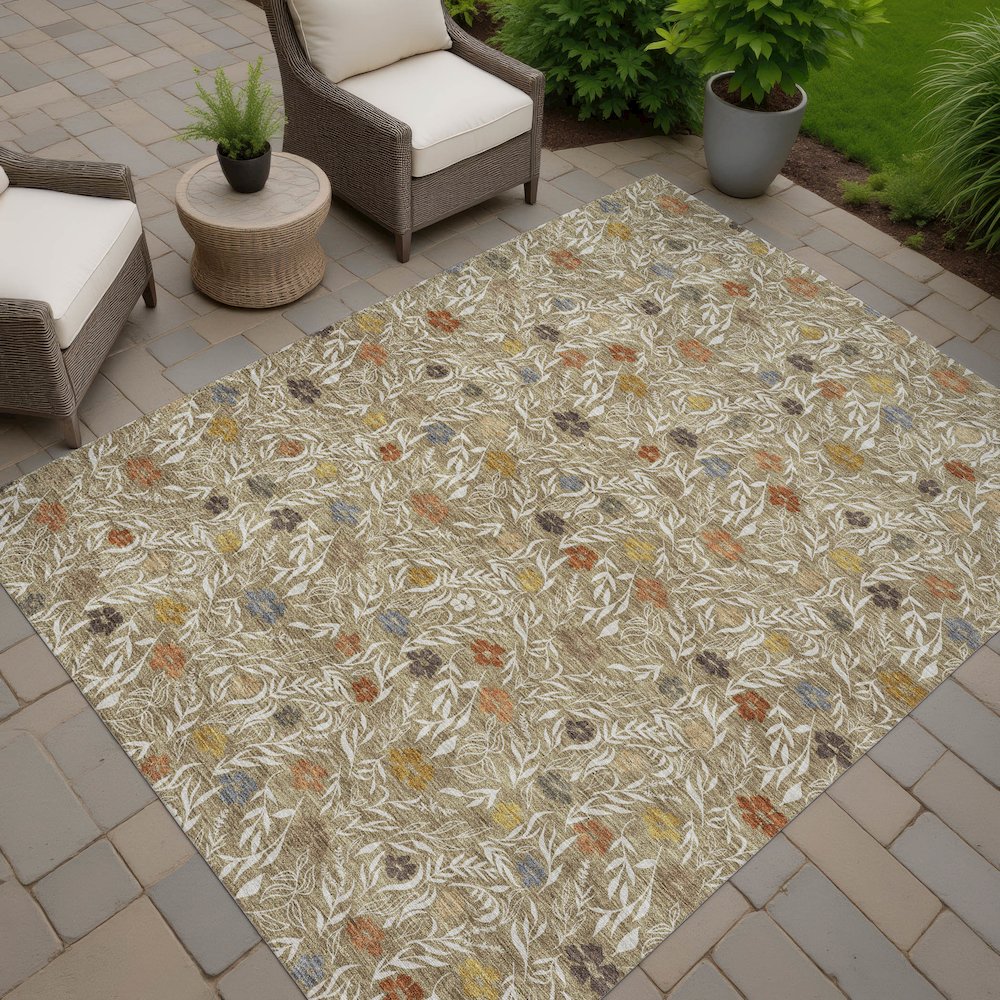 Luxury Washable Indoor/Outdoor Soft Essentials SE4 Brown 9' x 12' Rug