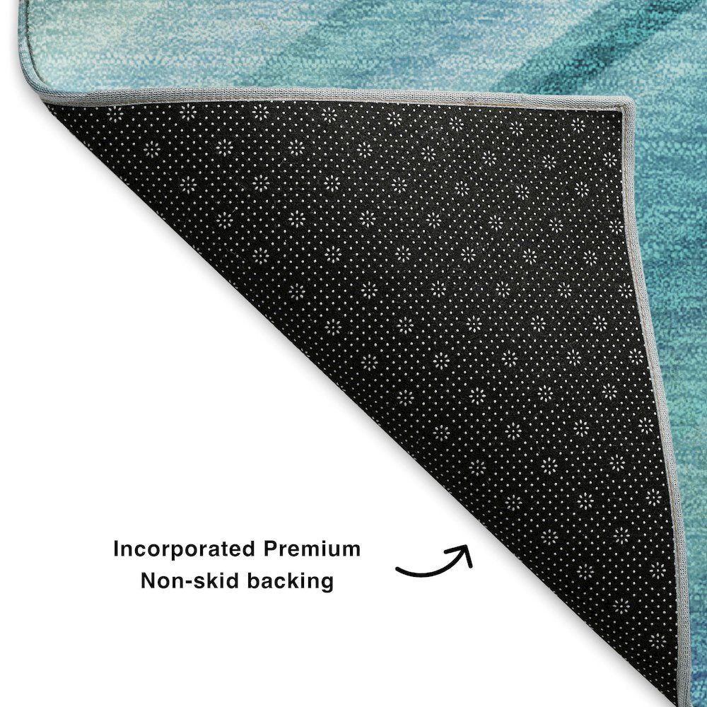 Premium Machine Washable Mayfield Teal 8' x 10' Rug