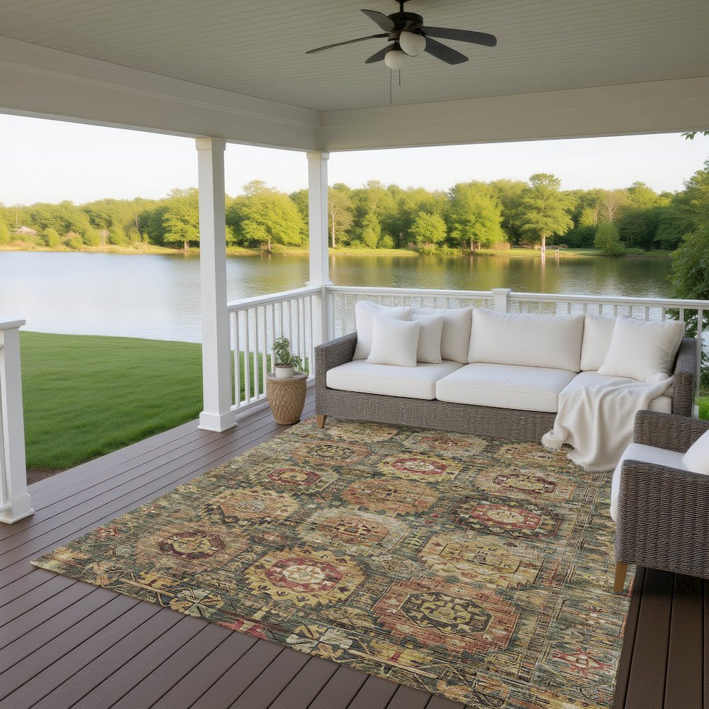 Indoor/Outdoor Silk Road Fern 10' x 14' Rug