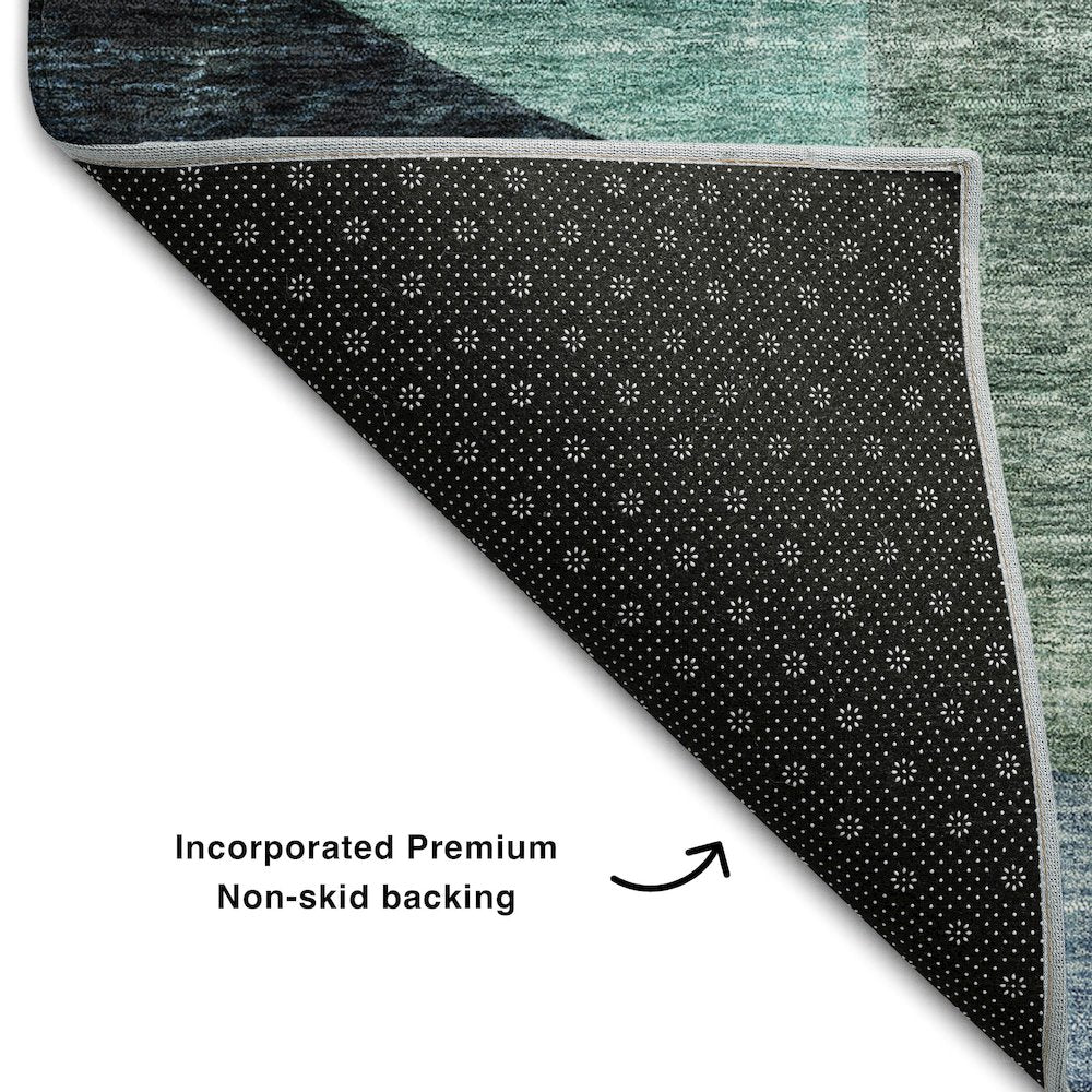 Premium Machine Washable Mayfield AMF1119 Green 9' x 12' Rug