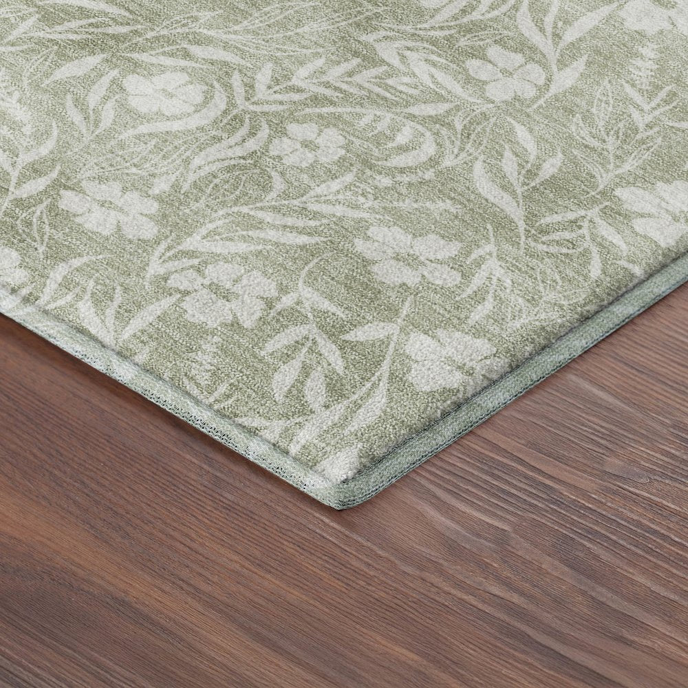 Luxury Washable Indoor/Outdoor Soft Essentials SE4 Green 9' x 12' Rug