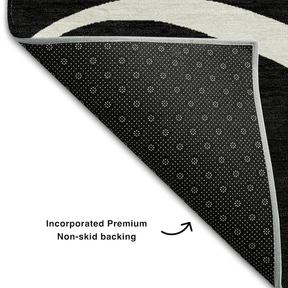 Premium Machine Washable Mayfield AMF999 Black 10' x 14' Rug