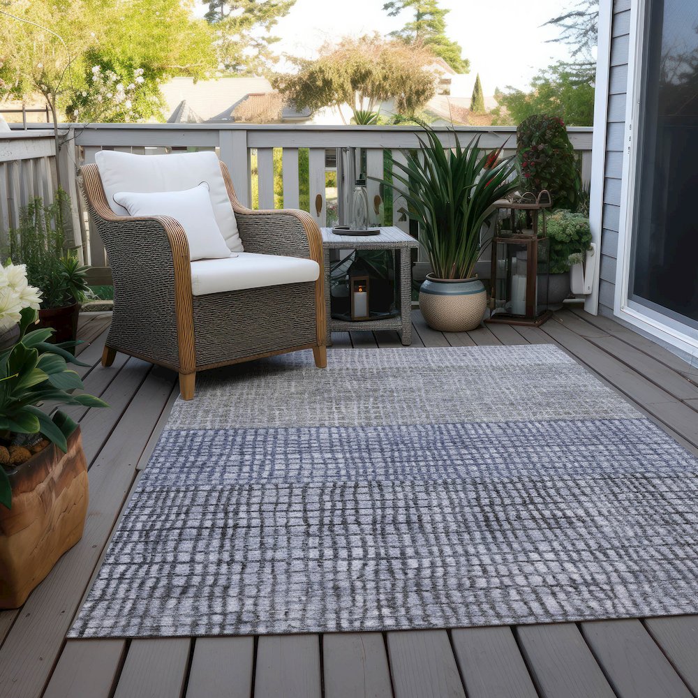 Machine Washable Indoor/Outdoor Chantille Denim 2'6" x 3'10" Rug