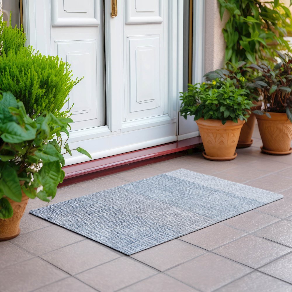 Machine Washable Indoor/Outdoor Chantille Sky 1'8" x 2'6" Rug