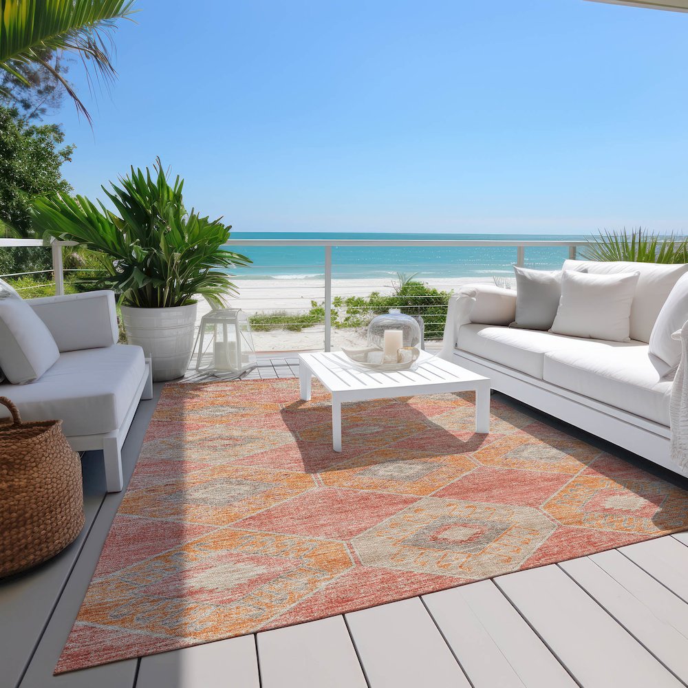Machine Washable Indoor/Outdoor Chantille Coral 2'6" x 3'10" Rug