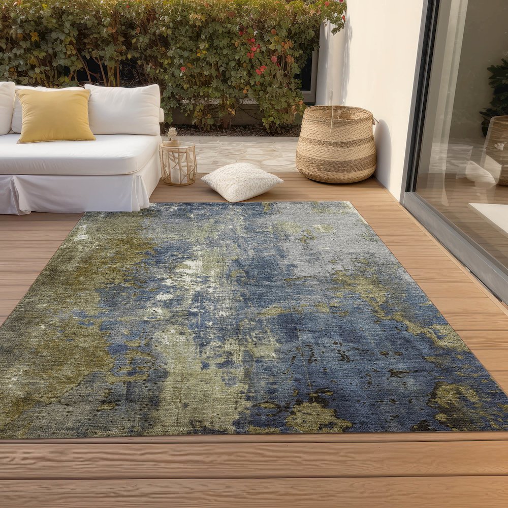 Machine Washable Indoor/Outdoor Chantille Khaki 2'6" x 3'10" Rug
