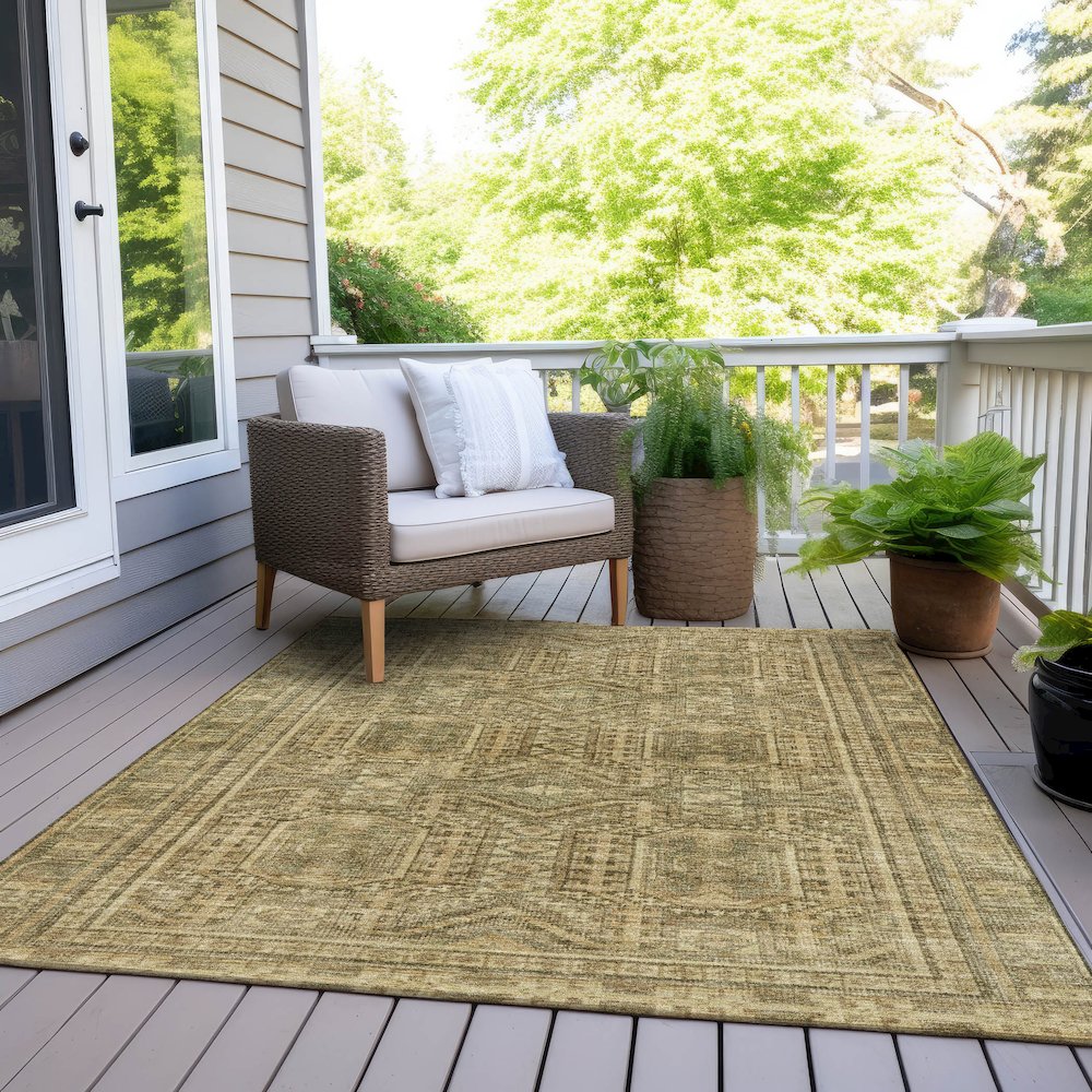 Machine Washable Indoor/Outdoor Chantille Khaki 2'6" x 3'10" Rug