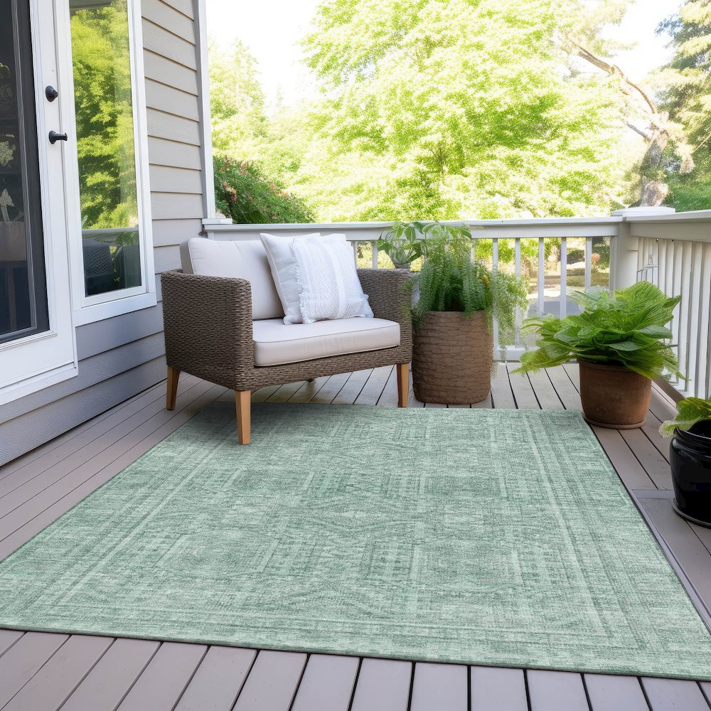 Machine Washable Indoor/Outdoor Chantille Teal 2'6" x 3'10" Rug