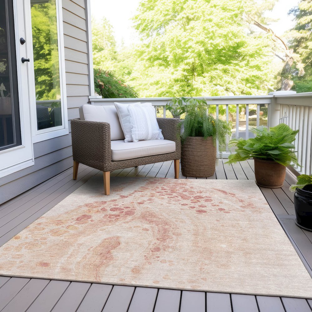 Machine Washable Indoor/Outdoor Chantille Salmon 2'6" x 3'10" Rug