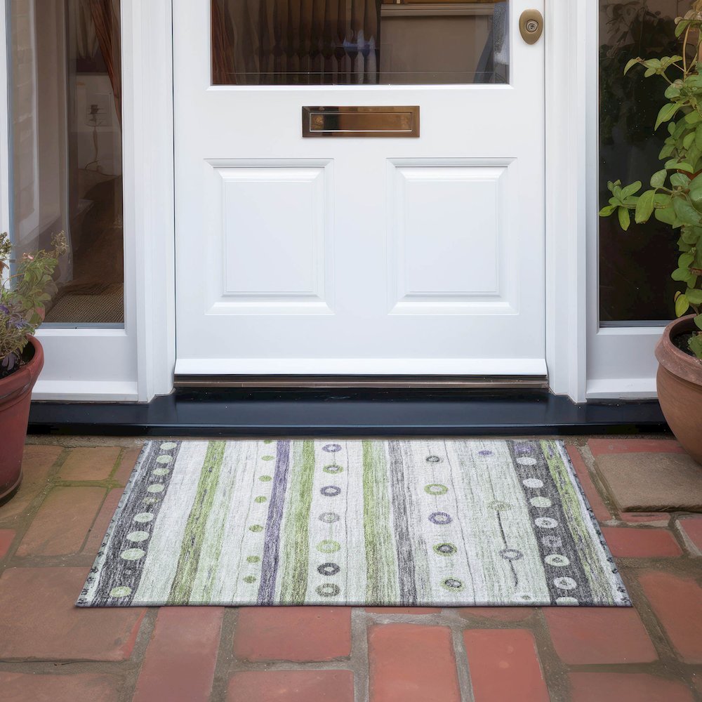 Machine Washable Indoor/Outdoor Chantille Aloe 1'8" x 2'6" Rug