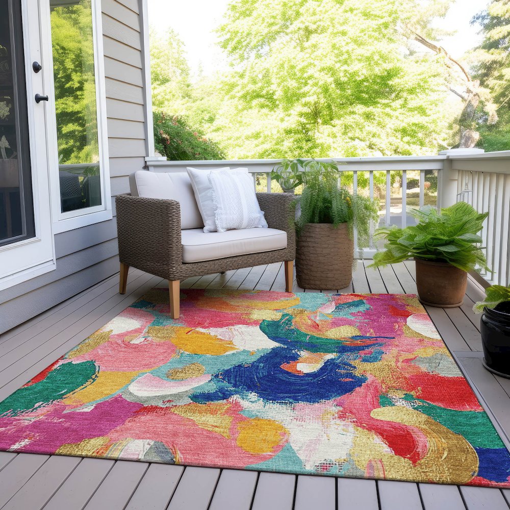 Machine Washable Indoor/Outdoor Chantille Blush 2'6" x 3'10" Rug