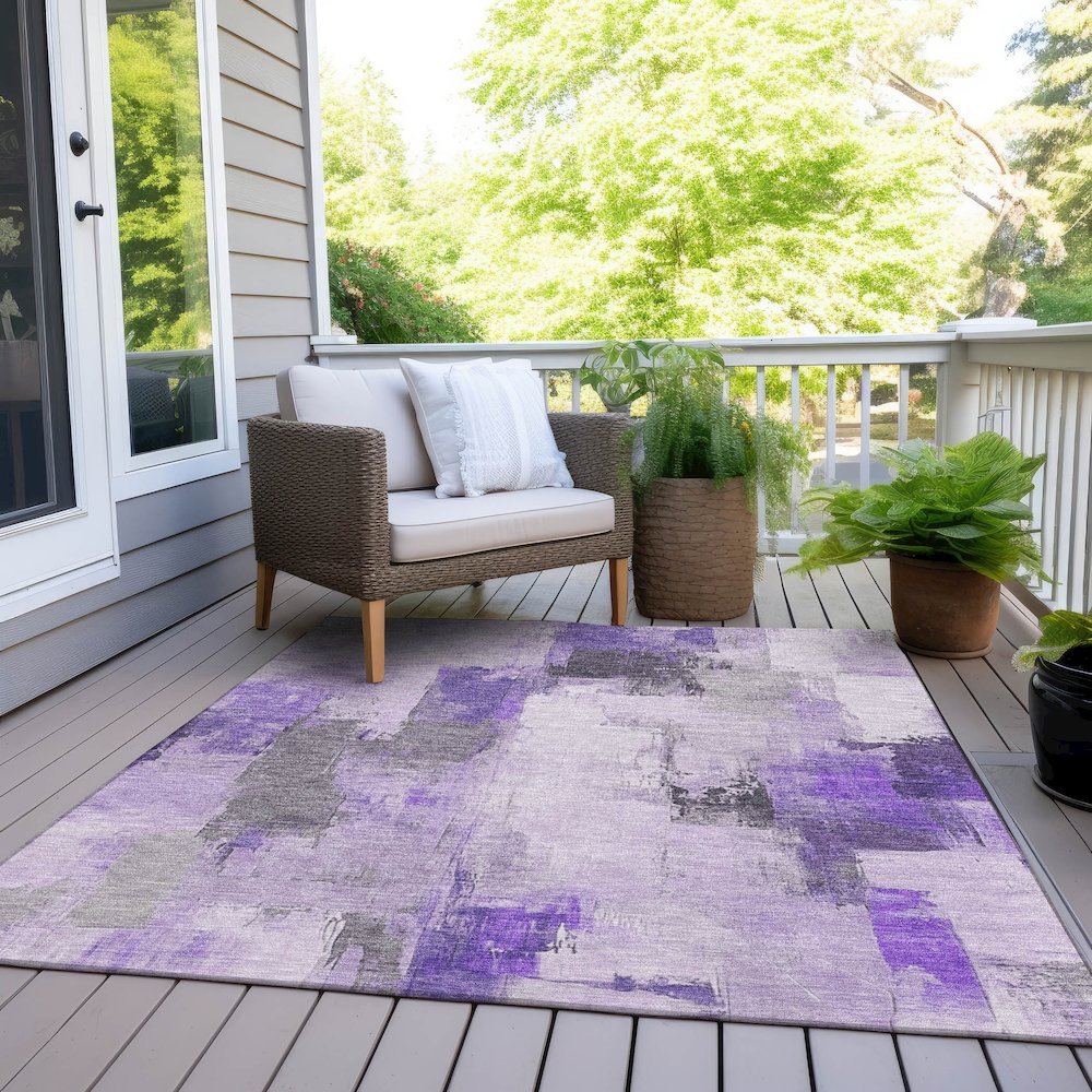 Machine Washable Indoor/Outdoor Chantille Lavender 2'6" x 3'10" Rug