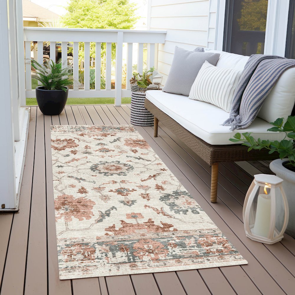 Machine Washable Indoor/Outdoor Chantille Linen 2'3" x 7'6" Runner Rug