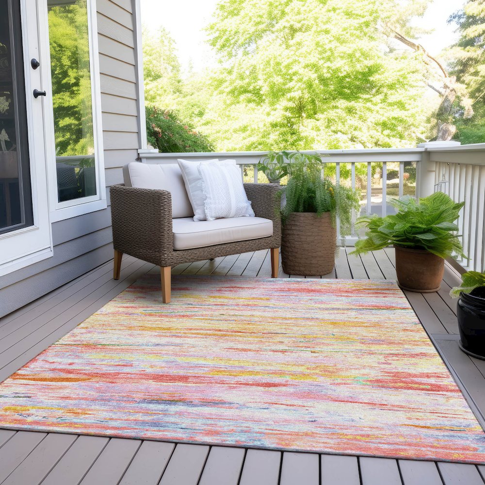 Machine Washable Indoor/Outdoor Chantille Coral 2'6" x 3'10" Rug