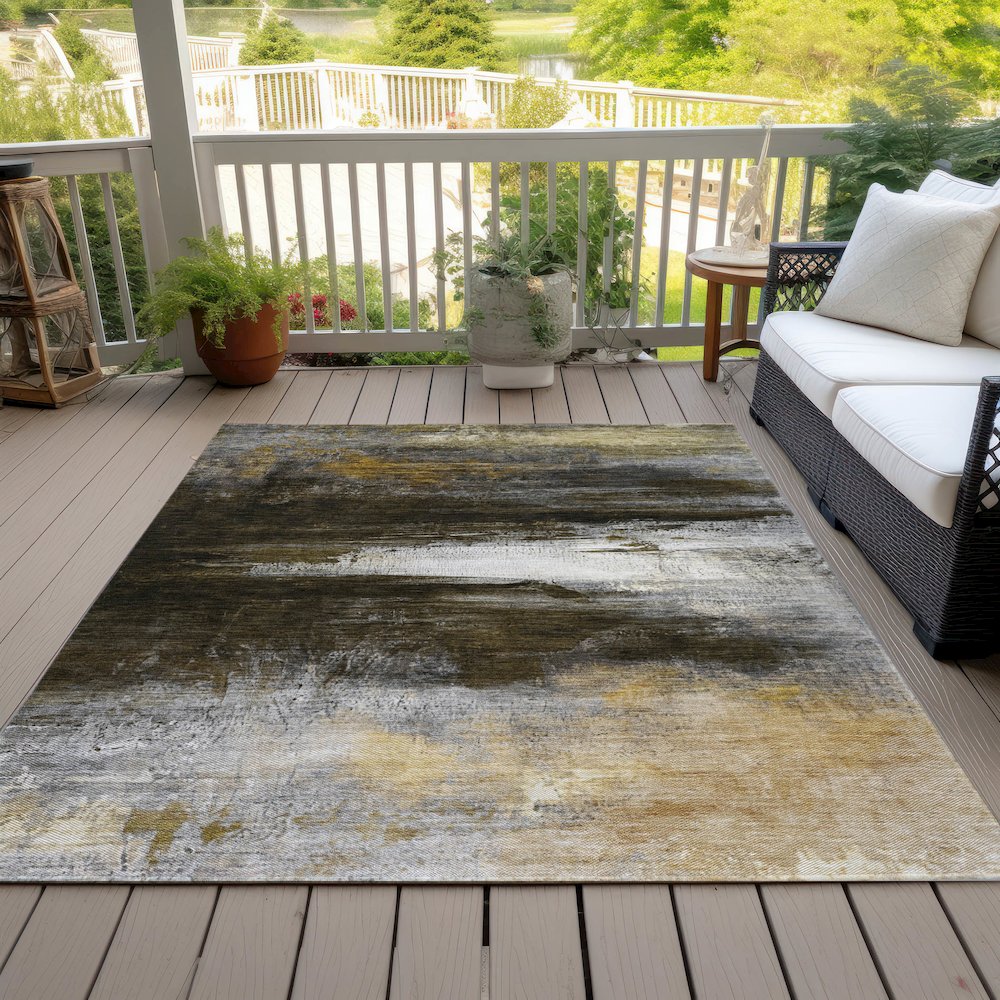 Machine Washable Indoor/Outdoor Chantille ACN2016 Chocolate 2'6" x 3'10" Rug
