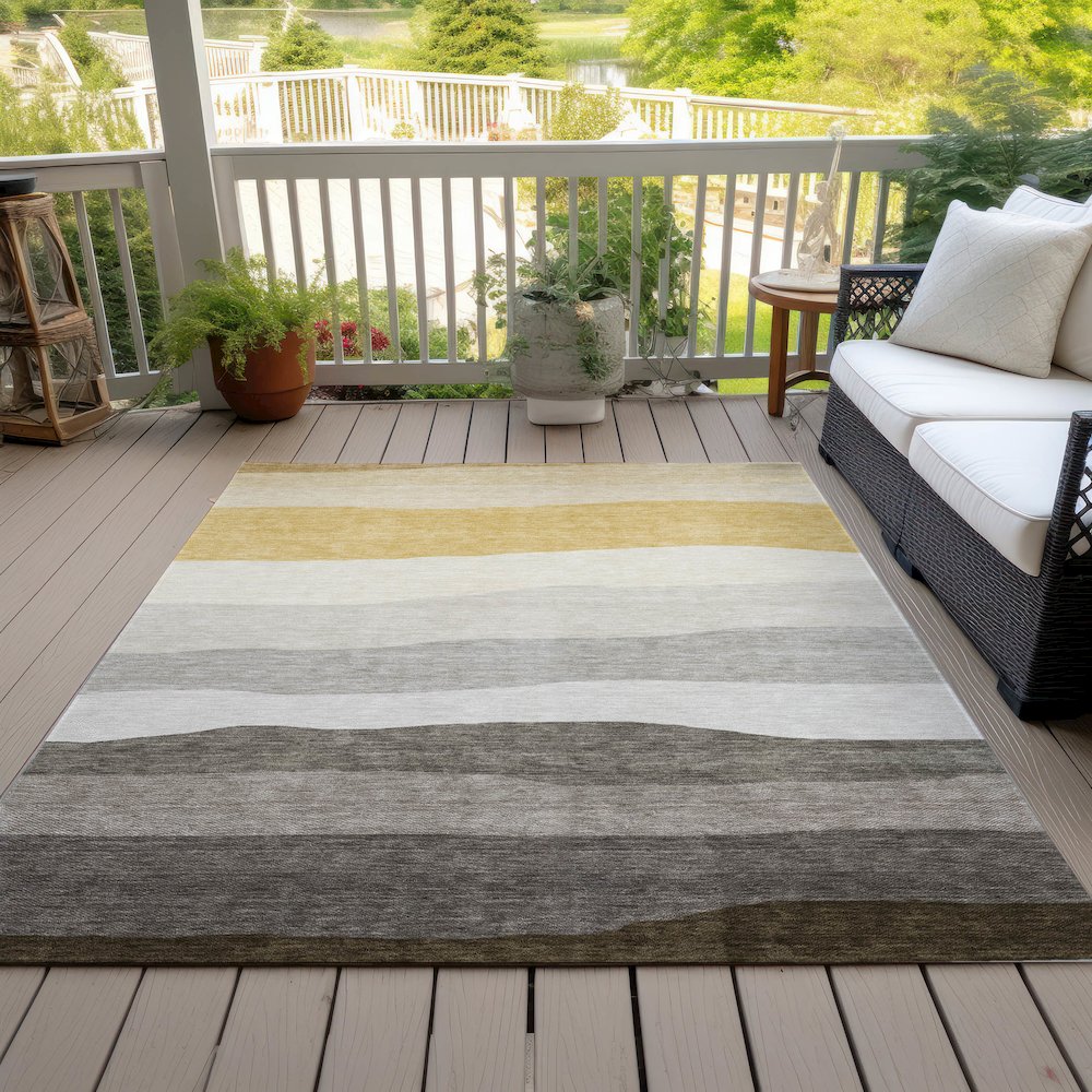Machine Washable Indoor/Outdoor Chantille ACN2023 Pewter 2'6" x 3'10" Rug