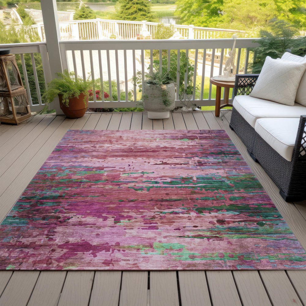 Machine Washable Indoor/Outdoor Chantille ACN2035 Pink 2'6" x 3'10" Rug