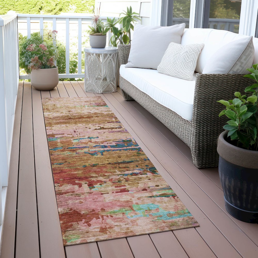 Machine Washable Indoor/Outdoor Chantille ACN2035 Sage 2'3" x 7'6" Runner Rug