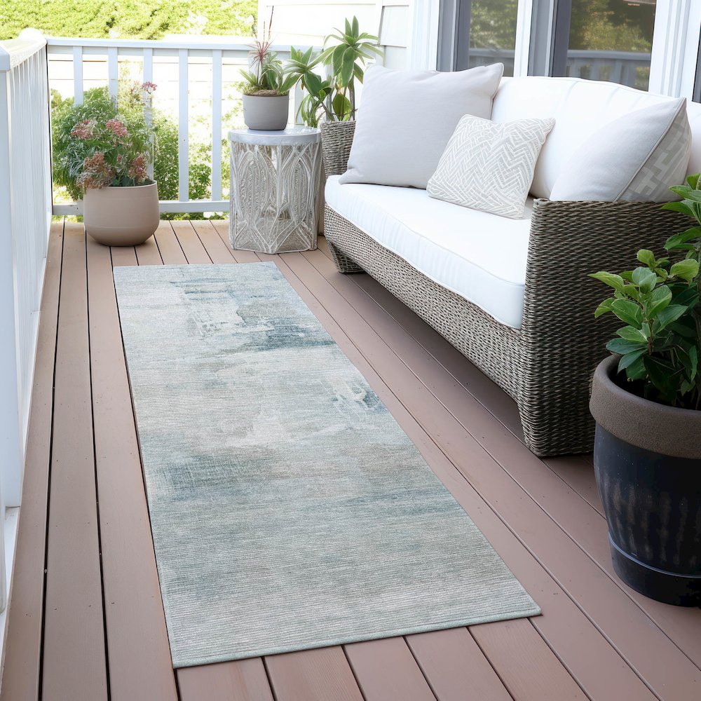 Machine Washable Indoor/Outdoor Chantille ACN2044 Sky 2'3" x 7'6" Runner Rug