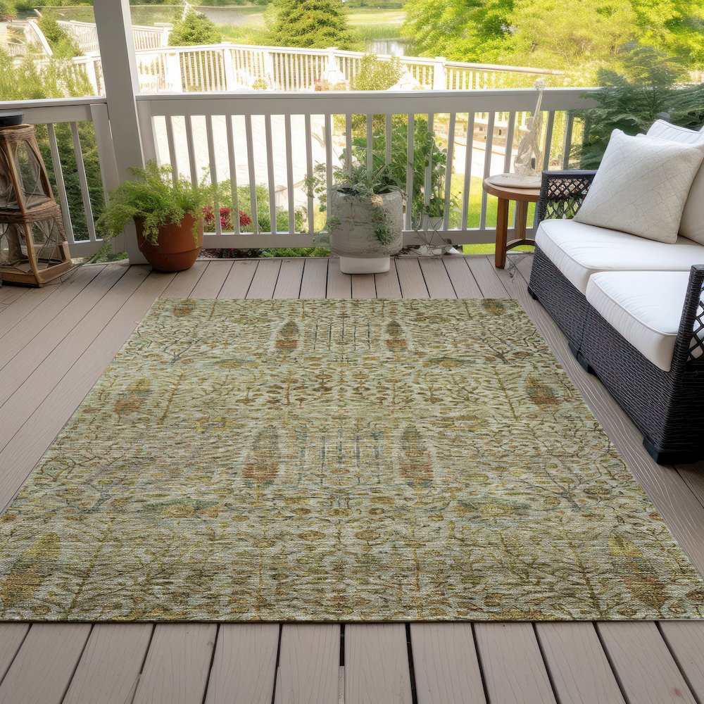 Machine Washable Indoor/Outdoor Chantille ACN2053 Wheat 2'6" x 3'10" Rug
