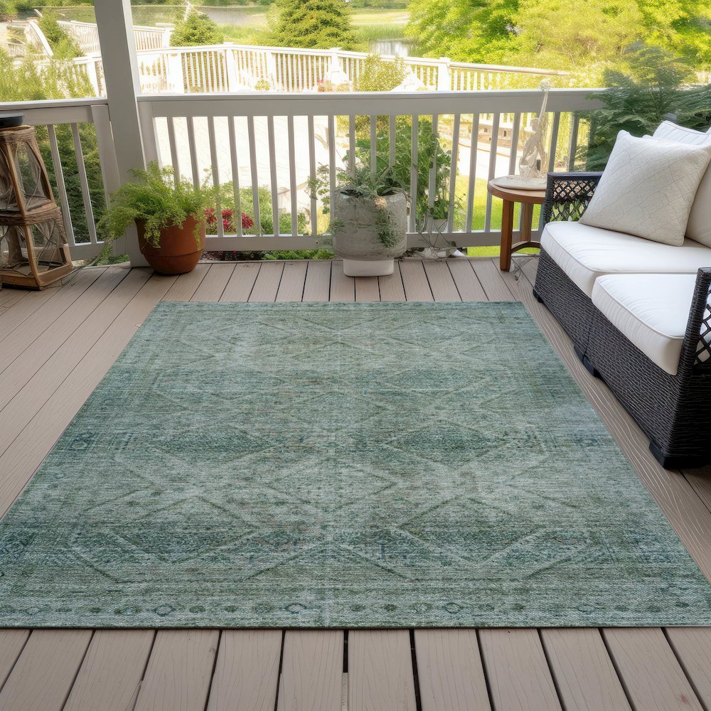 Machine Washable Indoor/Outdoor Chantille ACN2060 Teal 2'6" x 3'10" Rug