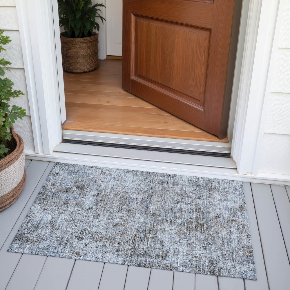 Machine Washable Indoor/Outdoor Chantille ACN2061 Blue 1'8" x 2'6" Rug