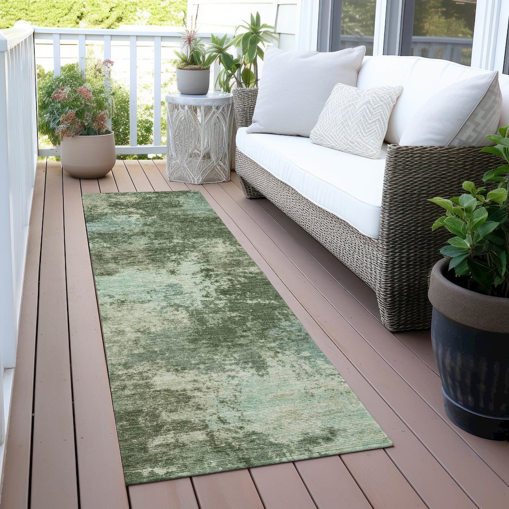 Machine Washable Indoor/Outdoor Chantille ACN2065 Aloe 2'3" x 7'6" Runner Rug