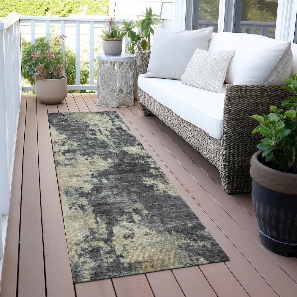 Machine Washable Indoor/Outdoor Chantille ACN2066 Gray 2'3" x 7'6" Runner Rug