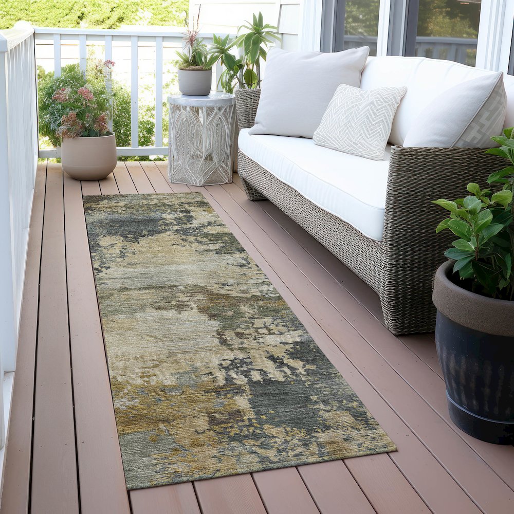 Machine Washable Indoor/Outdoor Chantille ACN2067 Gray 2'3" x 7'6" Runner Rug