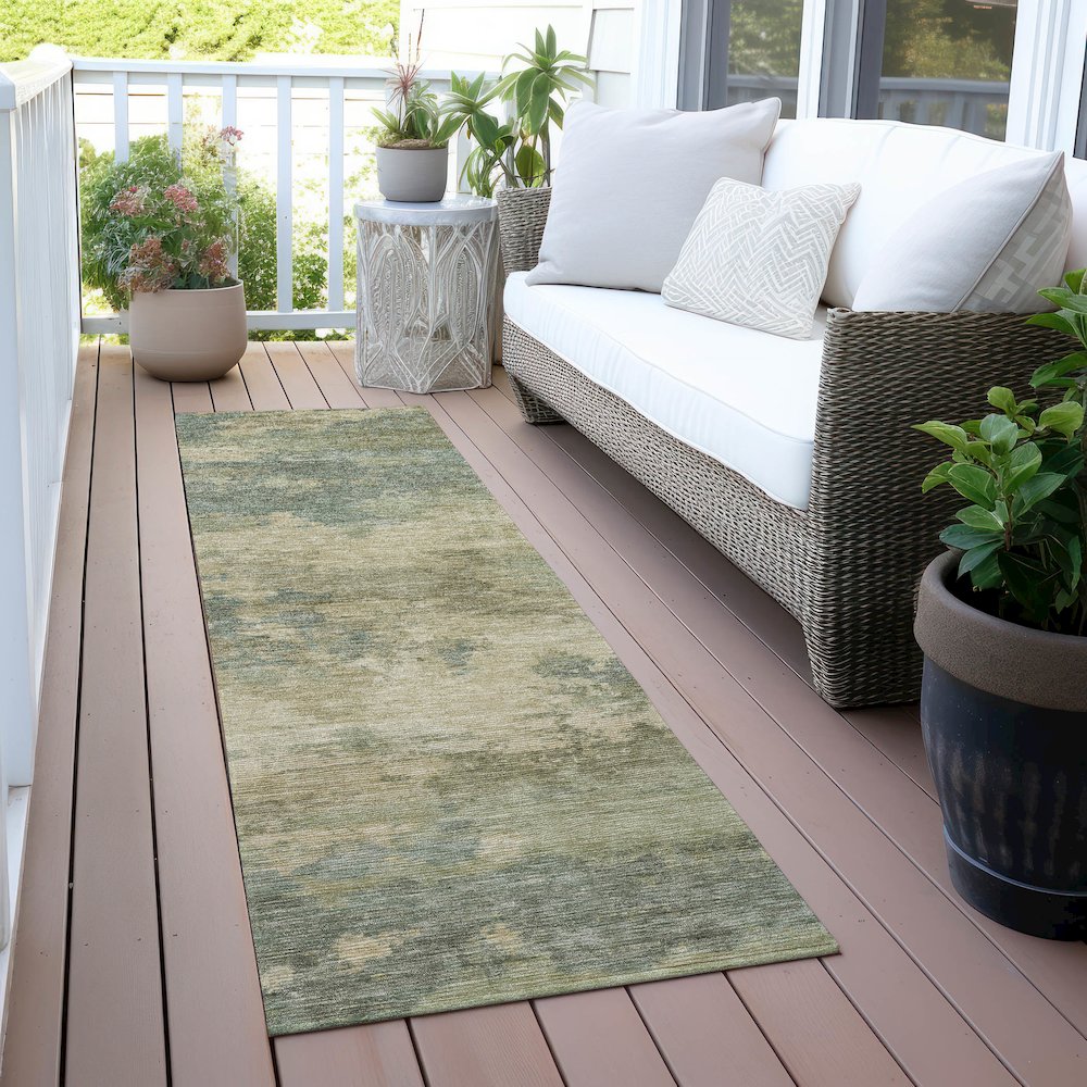 Machine Washable Indoor/Outdoor Chantille ACN2075 Seafoam 2'3" x 7'6" Runner Rug
