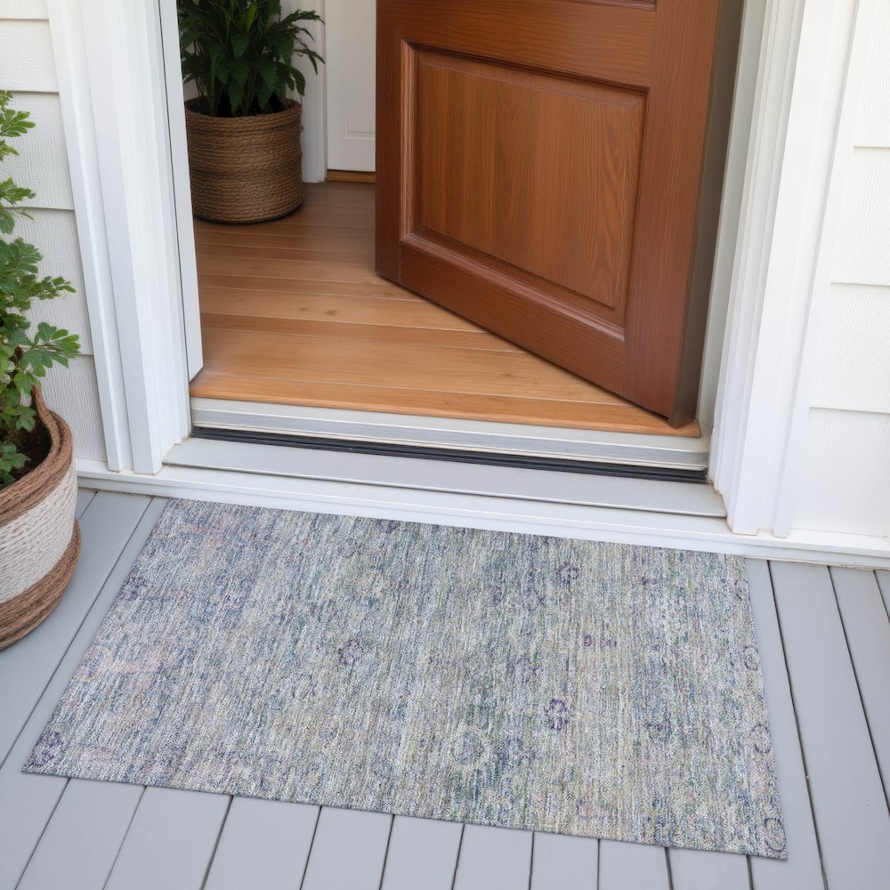 Machine Washable Indoor/Outdoor Chantille ACN2090 Plum 1'8" x 2'6" Rug