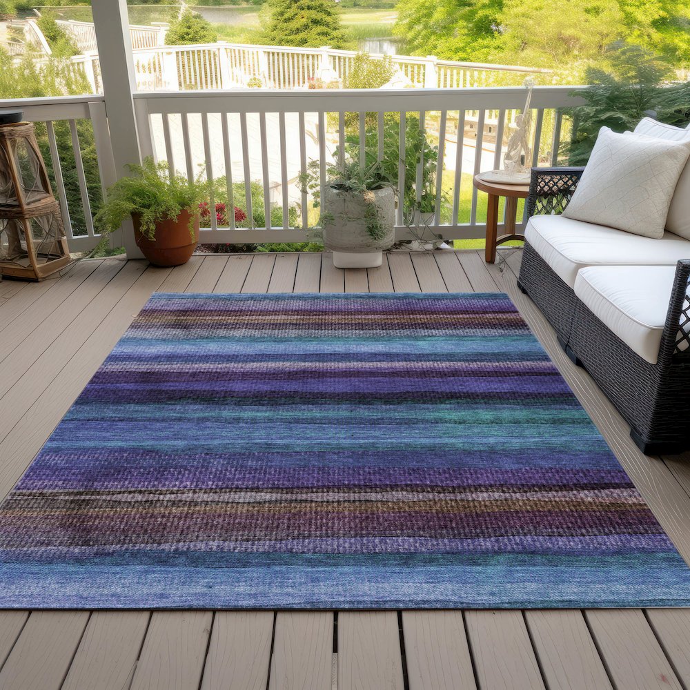 Machine Washable Indoor/Outdoor Chantille ACN2093 Blue 2'6" x 3'10" Rug