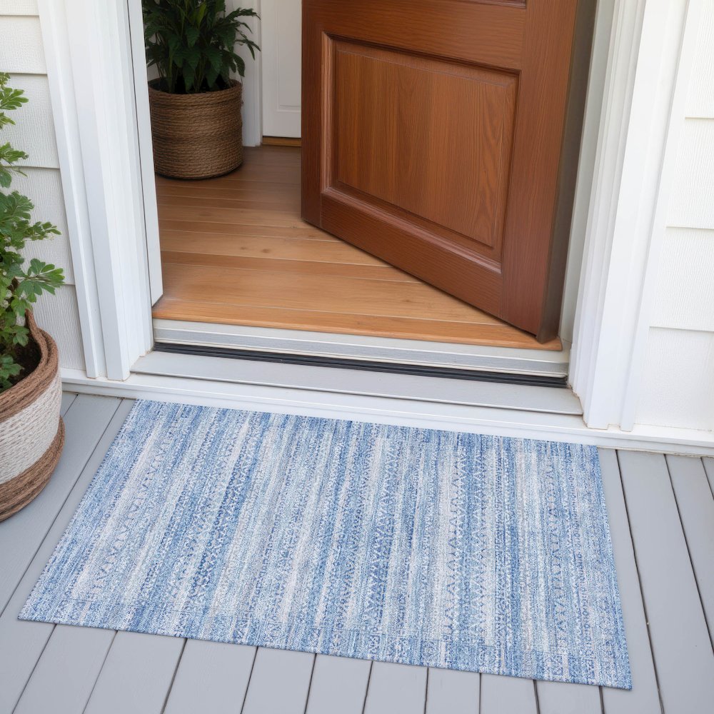 Machine Washable Indoor/Outdoor Chantille ACN2101 Sky 1'8" x 2'6" Rug