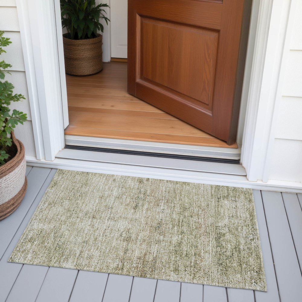 Machine Washable Indoor/Outdoor Chantille ACN2103 Sage 1'8" x 2'6" Rug