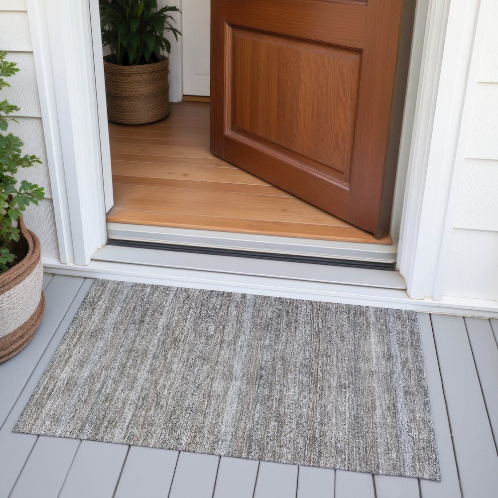 Machine Washable Indoor/Outdoor Chantille ACN2105 Brown 1'8" x 2'6" Rug