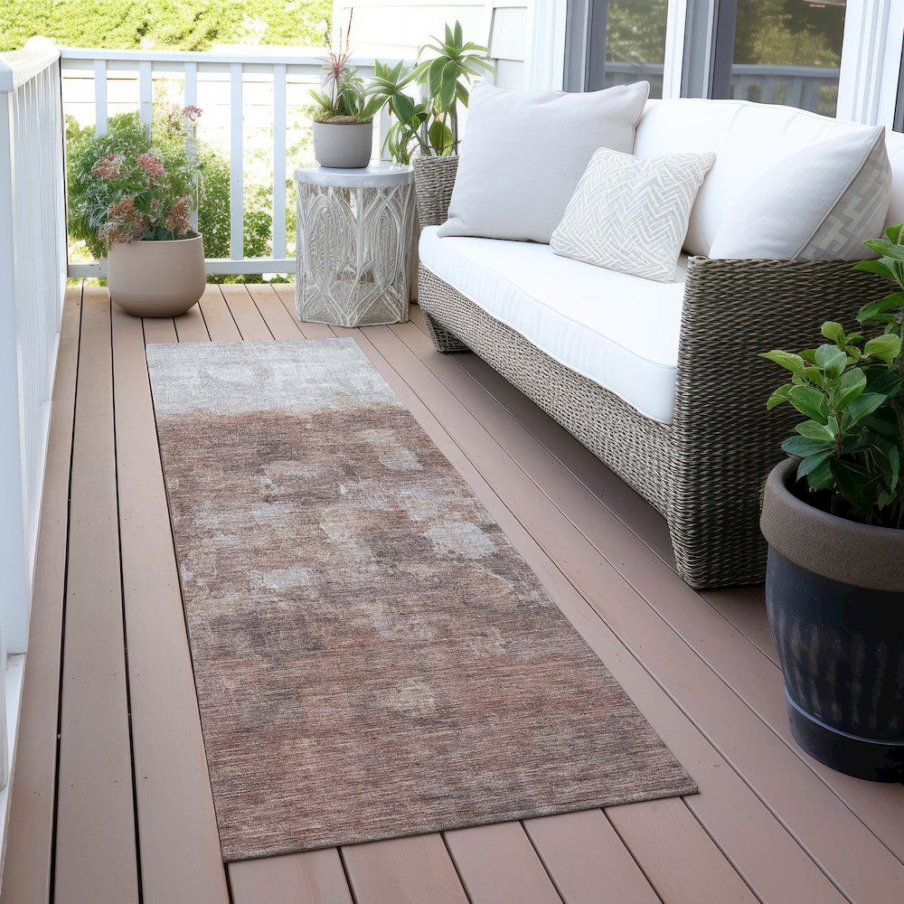 Machine Washable Indoor/Outdoor Chantille ACN2119 Paprika 2'3" x 7'6" Runner Rug