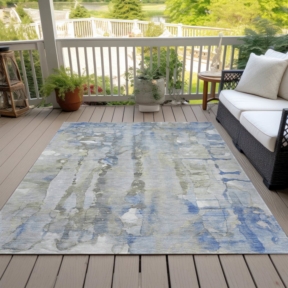 Machine Washable Indoor/Outdoor Chantille ACN2120 Sky 2'6" x 3'10" Rug