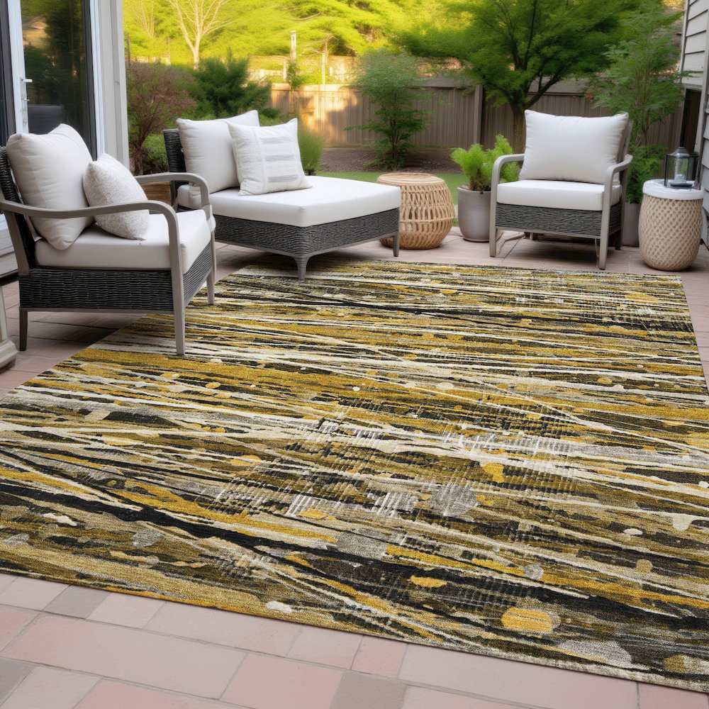 Machine Washable Indoor/Outdoor Chantille ACN2126 Brown 2'6" x 3'10" Rug