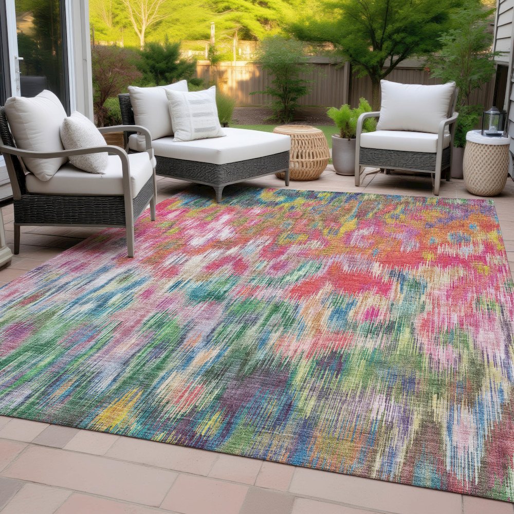 Machine Washable Indoor/Outdoor Chantille ACN2129 Pink 2'6" x 3'10" Rug