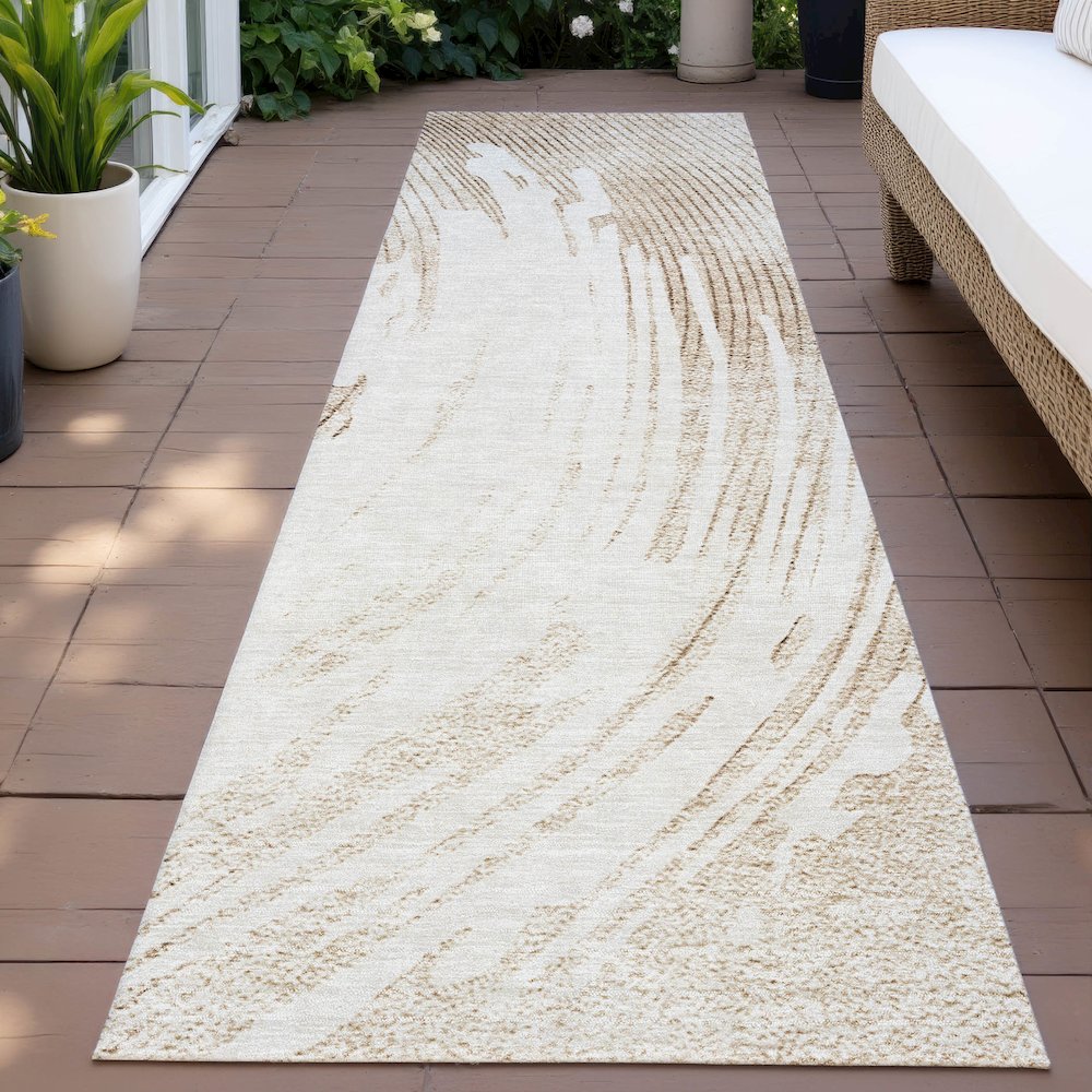 Machine Washable Indoor/Outdoor Chantille ACN2133 Brown 2'3" x 7'6" Runner Rug