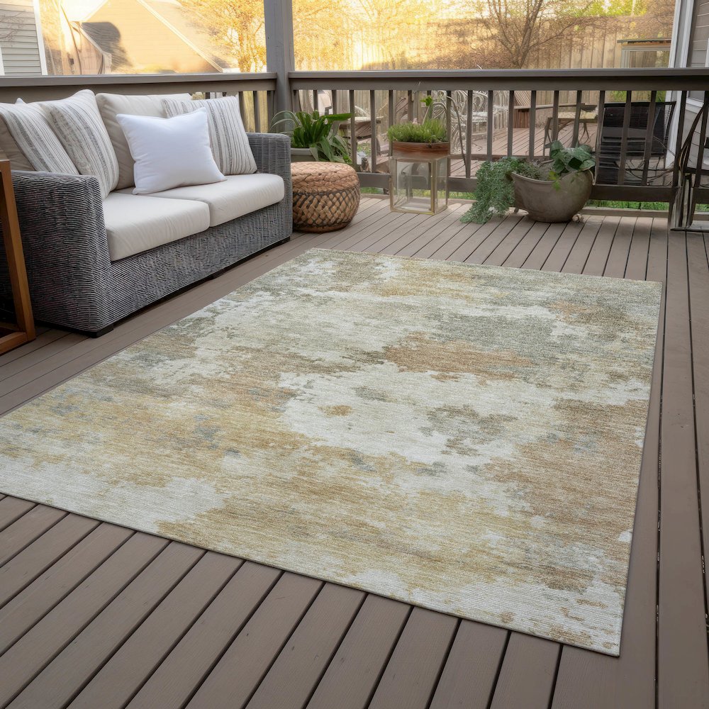 Machine Washable Indoor/Outdoor Chantille ACN2144 Khaki 2'6" x 3'10" Rug