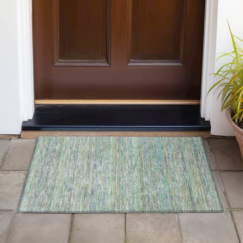 Machine Washable Indoor/Outdoor Chantille ACN2148 Pewter 1'8" x 2'6" Rug