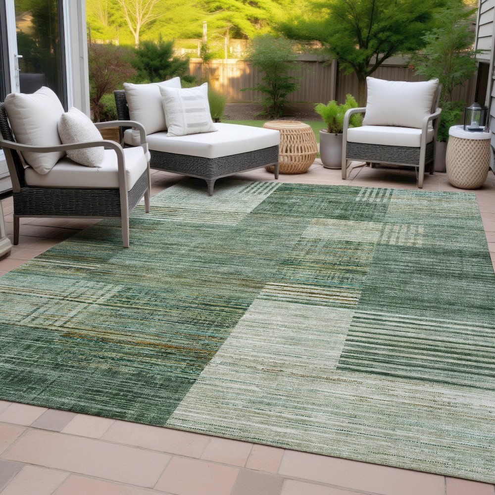 Machine Washable Indoor/Outdoor Chantille ACN2149 Teal 2'6" x 3'10" Rug