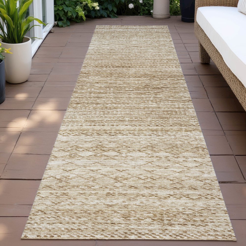 Machine Washable Indoor/Outdoor Chantille ACN2150 Beige 2'3" x 7'6" Runner Rug