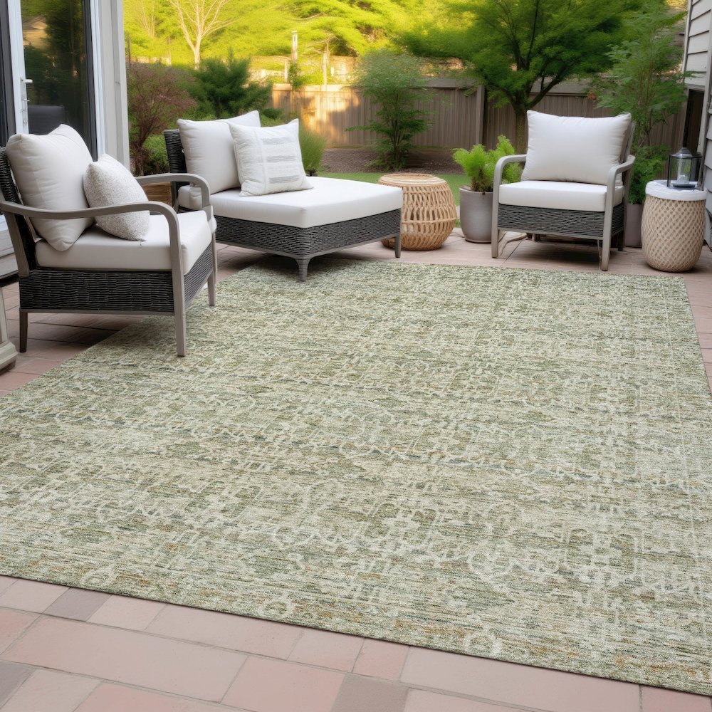 Machine Washable Indoor/Outdoor Chantille ACN2152 Sage 2'6" x 3'10" Rug