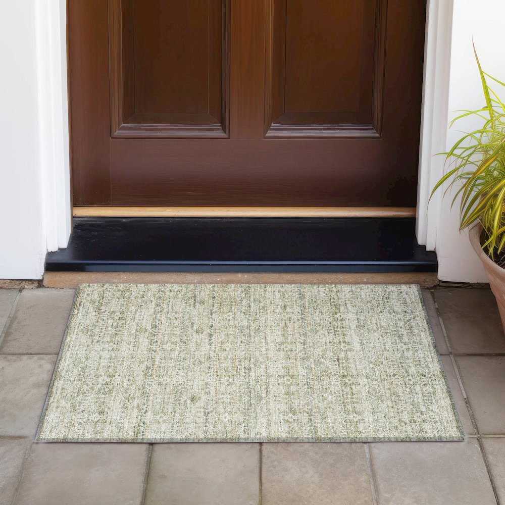 Machine Washable Indoor/Outdoor Chantille ACN2152 Sage 1'8" x 2'6" Rug