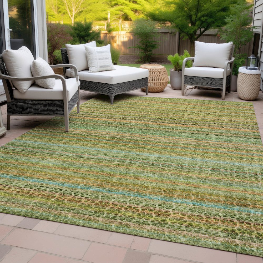 Machine Washable Indoor/Outdoor Chantille ACN2155 Green 2'6" x 3'10" Rug