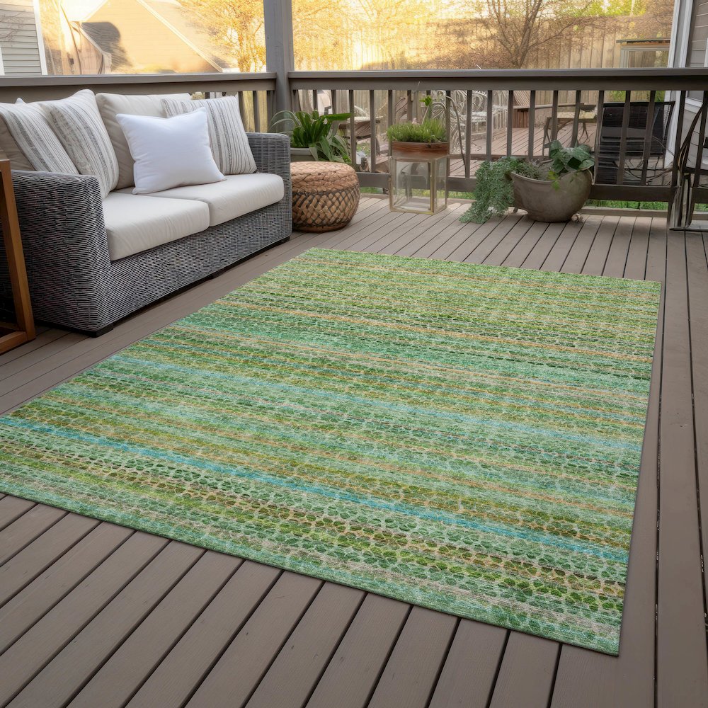 Machine Washable Indoor/Outdoor Chantille ACN2155 Teal 2'6" x 3'10" Rug